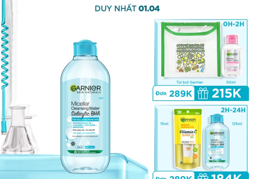 [Review] Nước Tẩy Trang làm sạch sâu dịu nhẹ cho mọi loại da - Garnier Micellar Cleansing Water