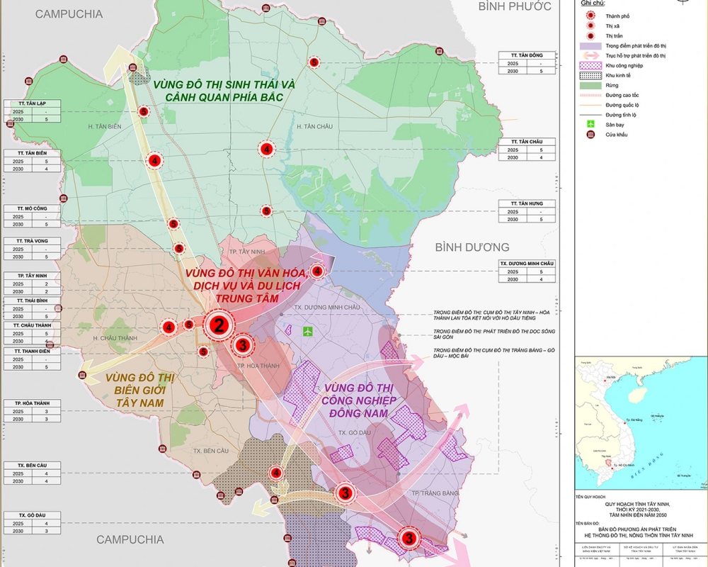 Quy hoạch tỉnh Tây Ninh thời kỳ đến năm 2030