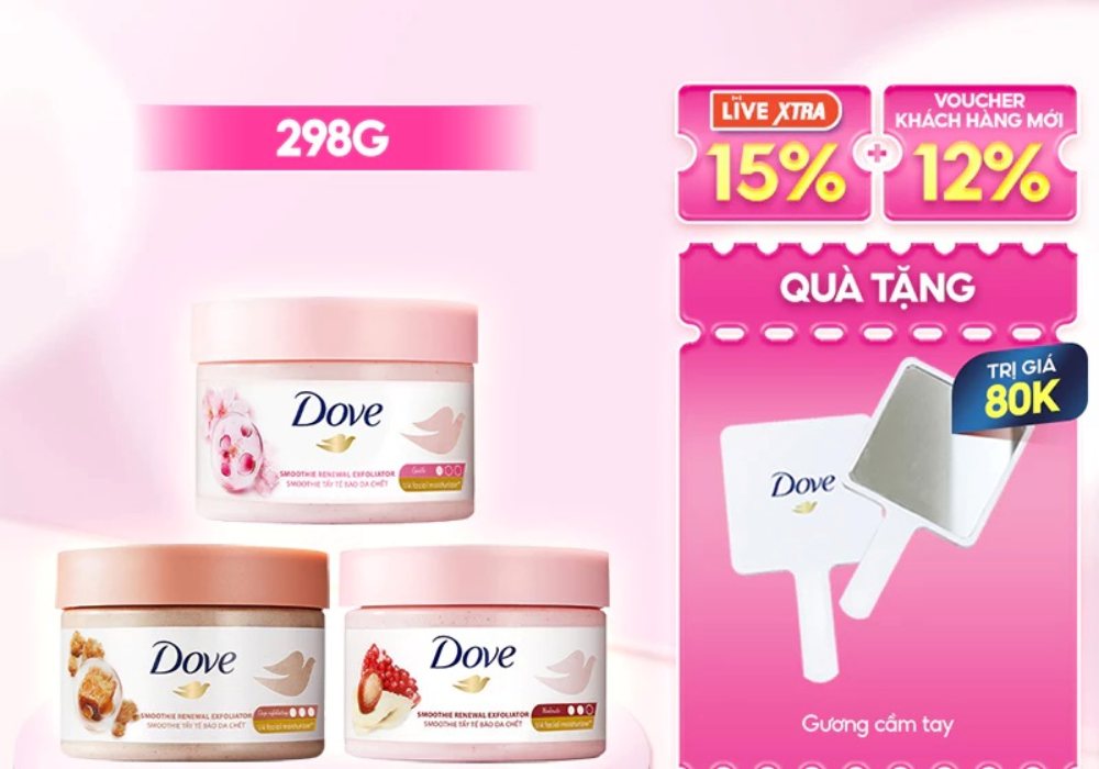 [Review] Smoothie Tẩy Tế Bào Chết Body Dove Chăm Da Sáng Mịn 298g