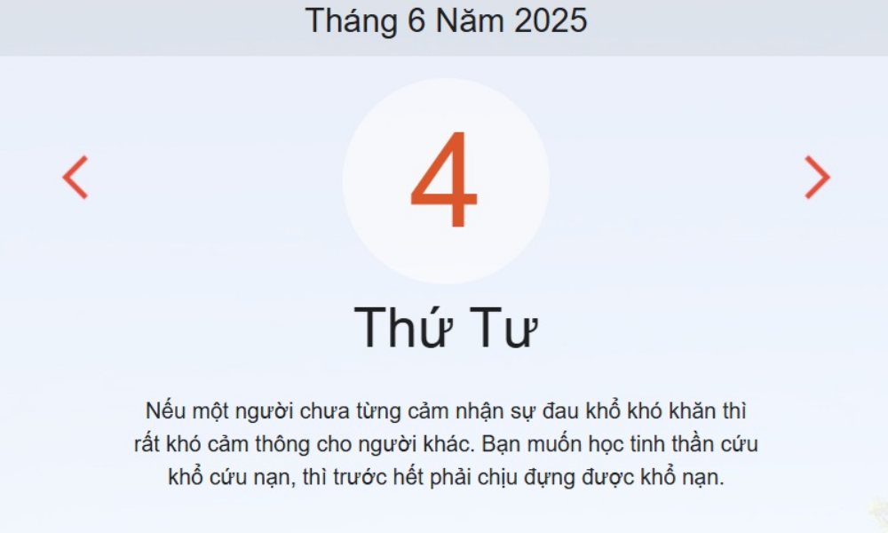 Âm lịch hôm nay 4/6 chính xác nhất - lịch vạn niên ngày 4/6/2025