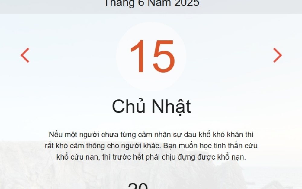 Âm lịch hôm nay 15/6 chính xác nhất - lịch vạn niên ngày 15/6/2025