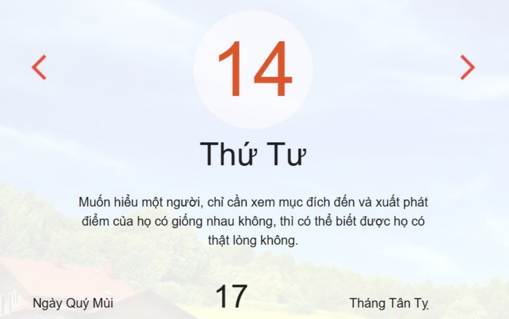 Âm lịch hôm nay 14/5 chính xác nhất - lịch vạn niên ngày 14/5/2025