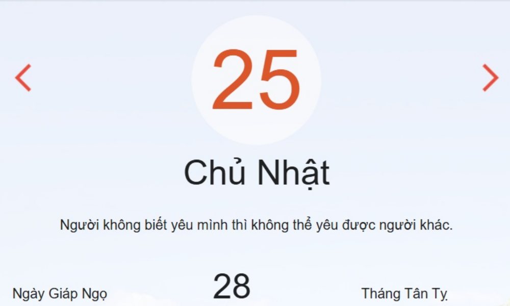 Âm lịch hôm nay 25/5 chính xác nhất - lịch vạn niên ngày 25/5/2025