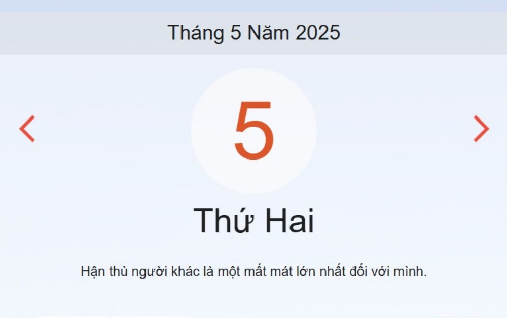 Âm lịch hôm nay 5/5 chính xác nhất, lịch vạn niên ngày 5/5/2025