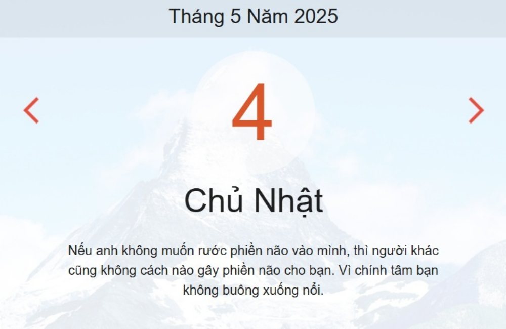 Âm lịch hôm nay 4/5 chính xác nhất, lịch vạn niên ngày 4/5/2025