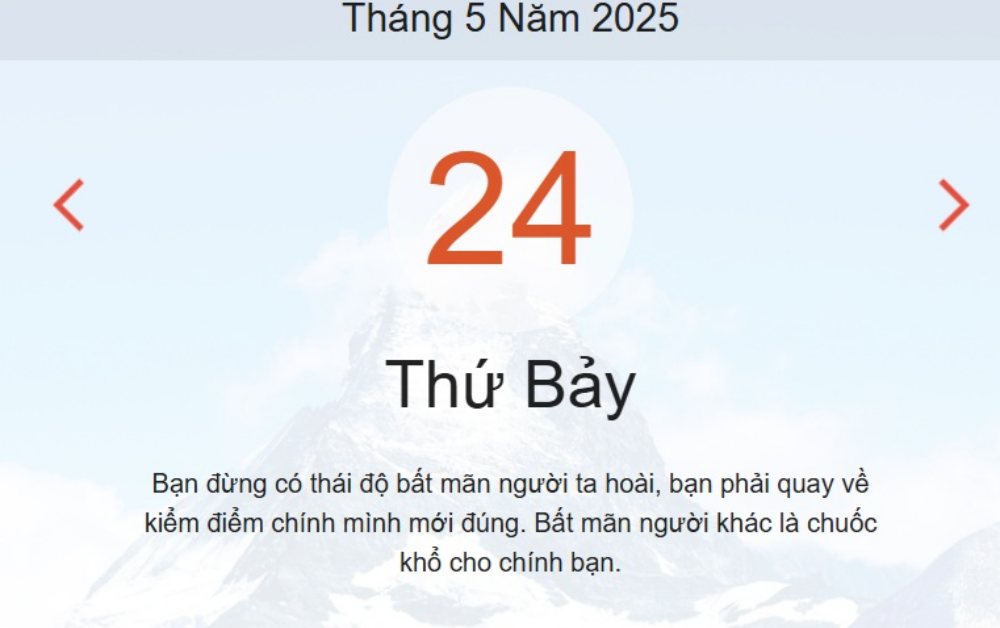 Âm lịch hôm nay 24/5 chính xác nhất - lịch vạn niên ngày 24/5/2025