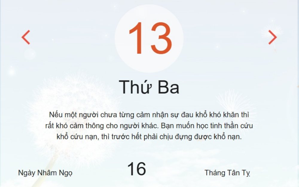 Âm lịch hôm nay 13/5 chính xác nhất - lịch vạn niên ngày 13/5/2025