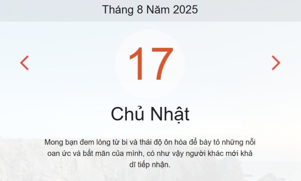 Lịch âm 17/8 – Xem Âm lịch hôm nay 17/8 chính xác nhất - Lịch vạn niên ngày 17/8/2025