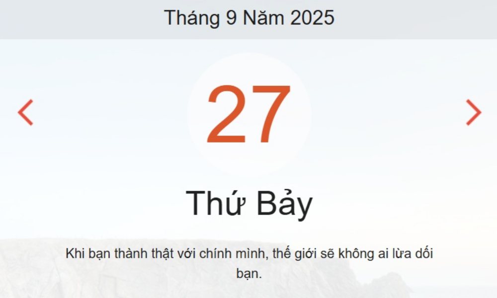 Lịch âm 27/9 – Xem âm lịch ngày 27/9