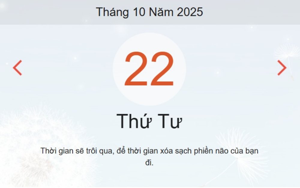 Lịch âm 22/10 – Xem âm lịch ngày 22/10