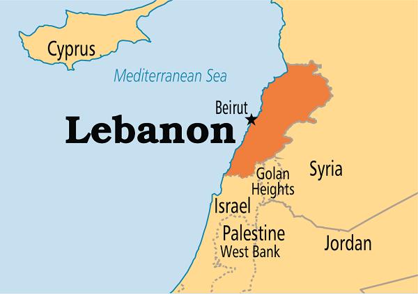 Bản đồ hành chính nước Liban (Lebanon Map) khổ lớn 2022