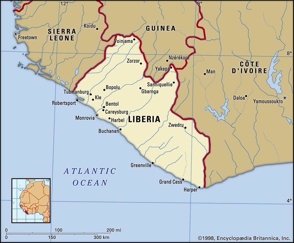 Bản đồ hành chính nước Liberia (Liberia Map) khổ lớn năm 2022