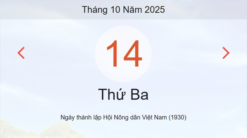Lịch âm 14/10 – Xem âm lịch ngày 14/10