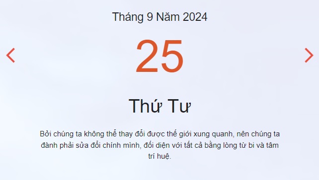 Âm lịch hôm nay 25/9 chính xác nhất - lịch vạn niên 25/9/2024