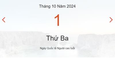 Âm lịch hôm nay thứ ba 1/10 chính xác nhất - lịch vạn niên 1/10/2024