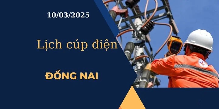 Lịch cúp điện hôm nay ngày 10/03/2025 tại Đồng Nai