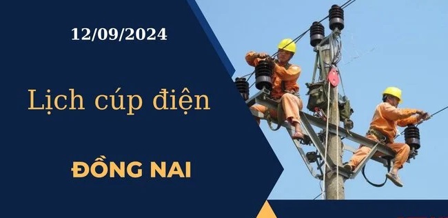 Lịch cúp điện hôm nay tại Đồng Nai ngày 12/09/2024