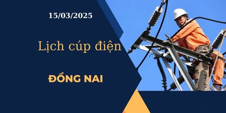 Lịch cúp điện hôm nay ngày 15/03/2025 tại Đồng Nai cập nhật mới nhất