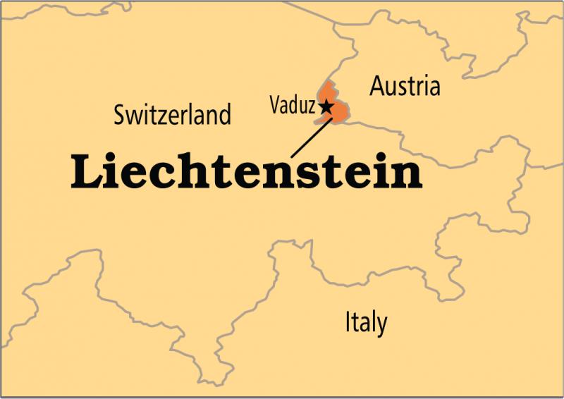 Bản đồ hành chính nước Liechtenstein (Liechtenstein Map) khổ lớn 2022