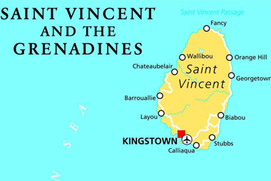 Bản đồ hành chính nước Saint Vincent và Grenadines khổ lớn 2022