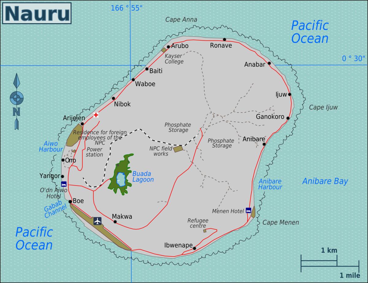 Bản đồ hành chính nước Nauru (Nauru Map) khổ lớn 2022