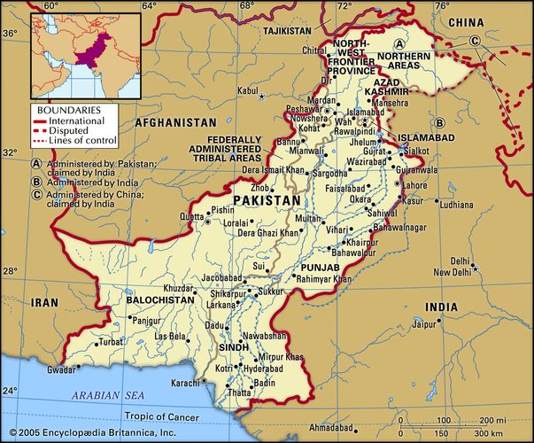 Bản đồ hành chính nước Pakistan (Pakistan Map) khổ lớn 2022