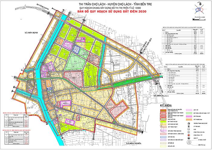 Bản đồ quy hoạch sử dụng đất Huyện Chợ Lách tại Bến Tre đến 2030