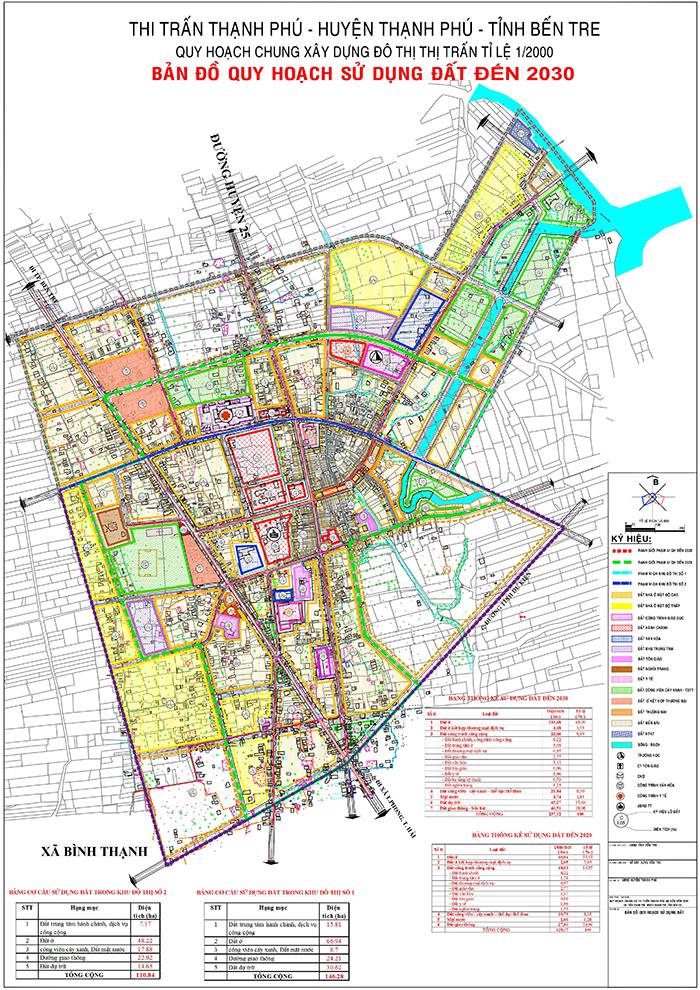 Bản đồ quy hoạch thị trấn Thạnh Phú Huyện Thạnh Phú tại Bến Tre đến 2030