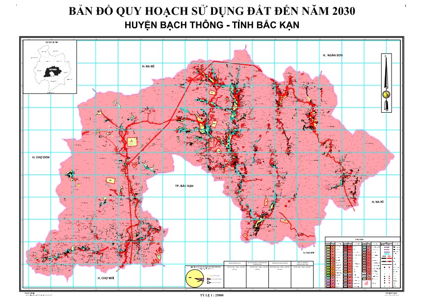 Bản đồ quy hoạch sử dụng đất huyện Bạch Thông đến năm 2030