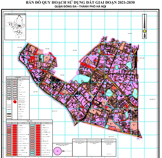 Bản đồ quy hoạch sử dụng đất Quận Đống Đa (Hà Nội) đến năm 2030