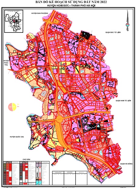 Bản đồ quy hoạch huyện Hoài Đức tại Hà Nội mới nhất