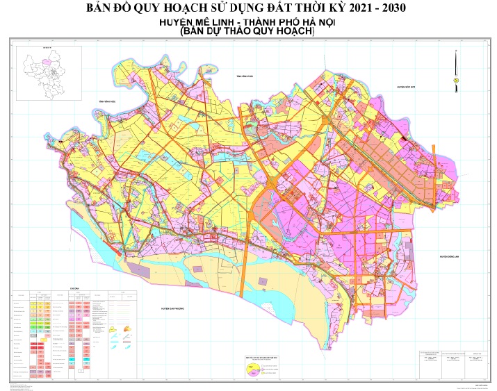 Bản đồ quy hoạch sử dụng đất huyện Mê Linh đến 2030