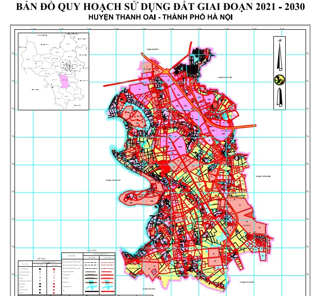 Bản đồ quy hoạch sử dụng đất huyện Thanh Oai đến năm 2030