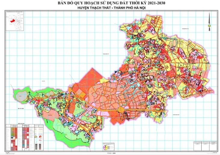 Bản đồ quy hoạch sử dụng đất huyện Thạch Thất đến năm 2030