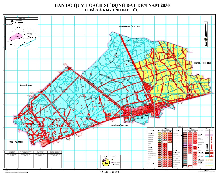 Bản đồ quy hoạch sử dụng đất thị xã Giá Rai, tỉnh Bạc Liêu đến 2030