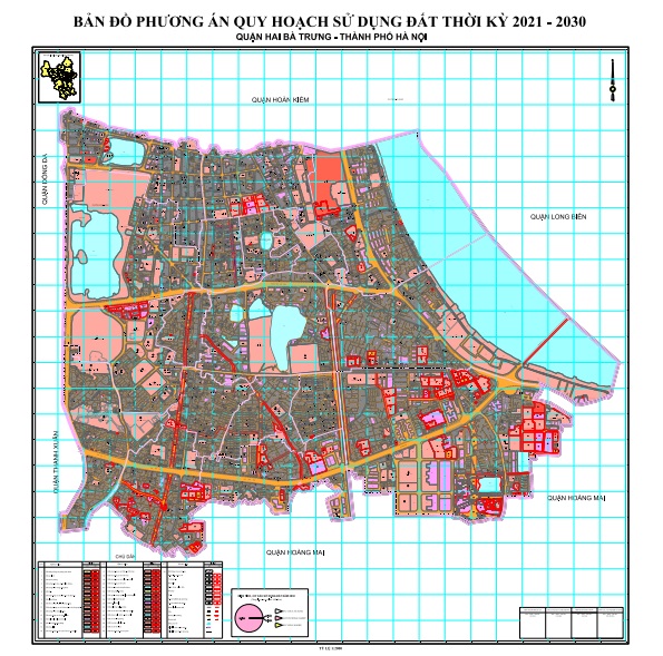 Bản đồ quy hoạch sử dung đất Quận Hai Bà Trưng đến năm 2030