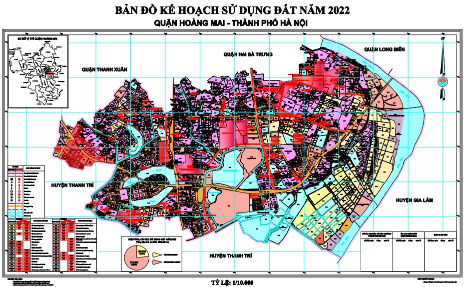 Bản đồ quy hoạch sử dụng đất Quận Hoàng Mai đến năm 2030