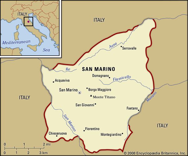 Bản đồ hành chính nước San Marino (San Marino Map) khổ lớn 2022