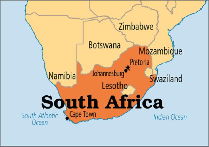 Bản đồ hành chính nước Nam Phi (South Africa Map) khổ lớn phóng to 2022