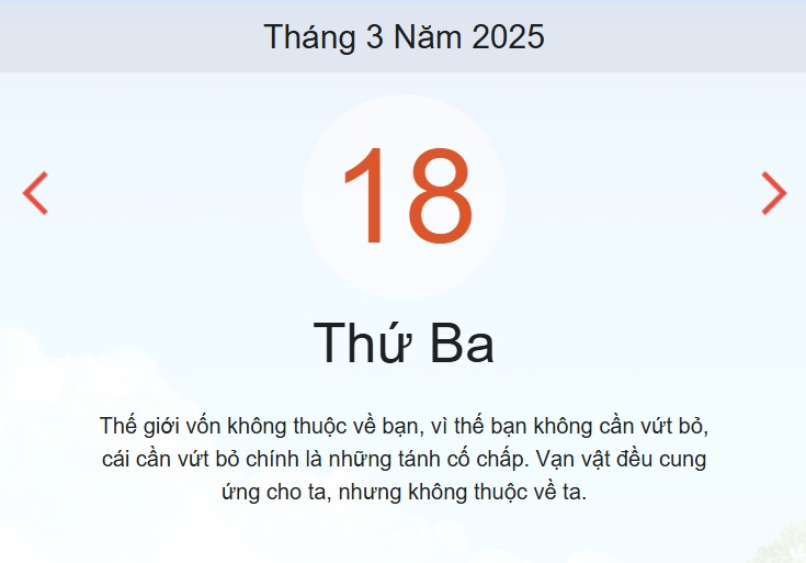 Âm lịch hôm nay 18/3 chính xác nhất, lịch vạn niên ngày 18/3/2025