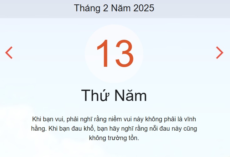 Lịch âm 13/2 chính xác nhất - lịch vạn niên ngày 13/2/2025