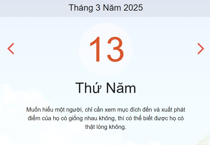 Lịch âm hôm nay - Xem Âm lịch hôm nay 13/3 chính xác nhất - lịch vạn niên ngày 13/3/2025