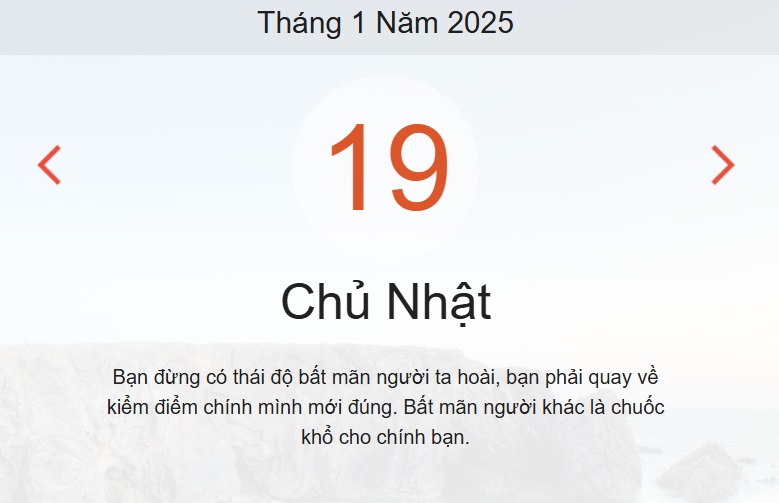 Lịch âm 19/1 chính xác nhất, lịch vạn niên ngày 19/1/2025