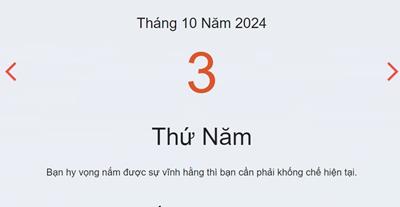 Lịch âm 3/10 - Âm lịch hôm nay 3/10 - lịch vạn niên ngày 3/10/2024