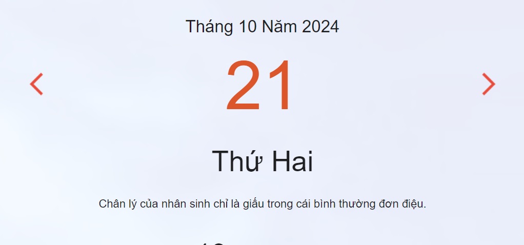 Lịch âm 21/10 - Âm lịch hôm nay 21/10 chinh xác - lịch vạn niên ngày 21/10/2024