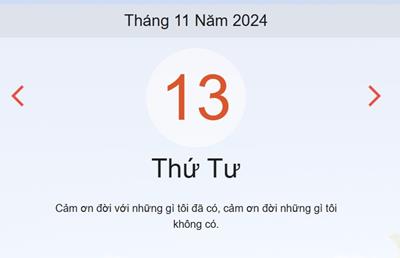 Lịch âm 13/11 - Xem lịch âm ngày 13/11/2024