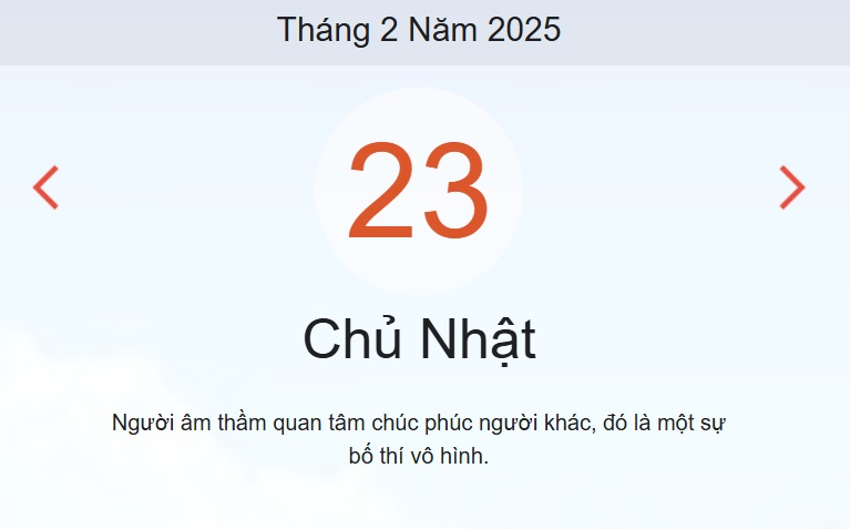 Lịch âm 23/2 chính xác nhất - lịch vạn niên ngày 23/2/2025