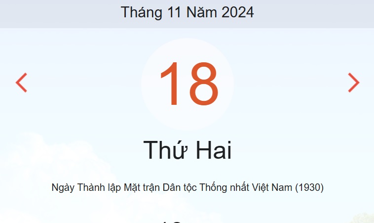 Lịch âm 18/11 - Âm lịch hôm nay 18/11 - lịch vạn niên ngày 18/11/2024