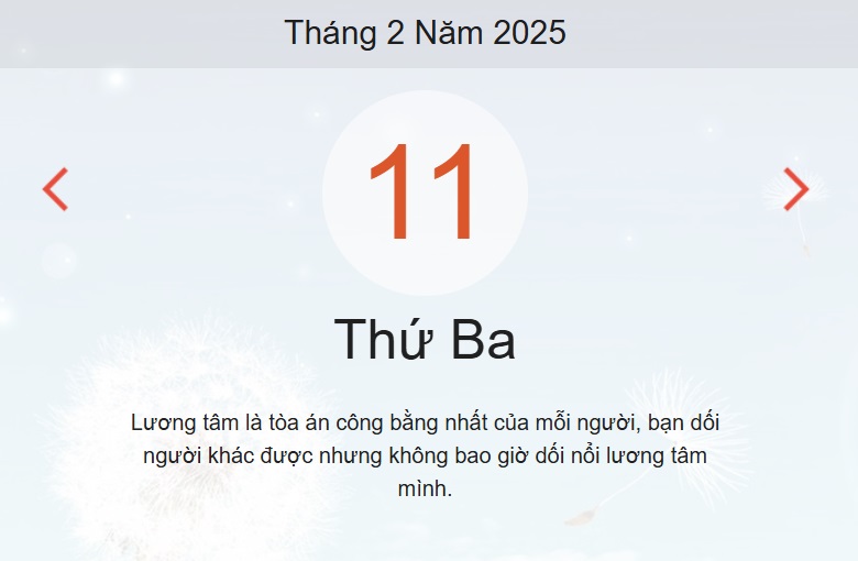 Lịch âm 11/2 chính xác nhất - lịch vạn niên ngày 11/2/2025