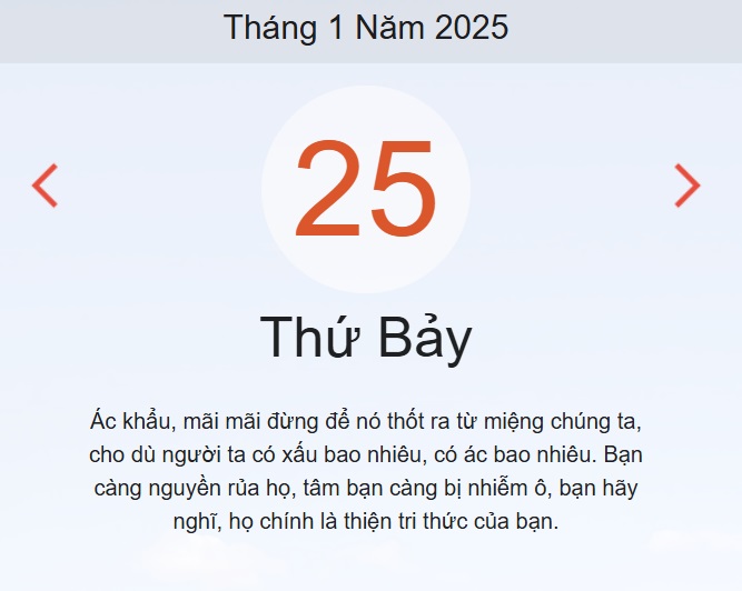 Lịch âm 25/1 chính xác nhất - lịch vạn niên ngày 25/1/2025